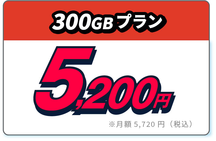 300GBプラン0円